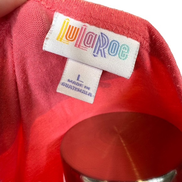 LuLaRoe Maxi Dress Womens Long Short Sleeve Stretch Scoop Neck Pink Large - Picture 10 of 11